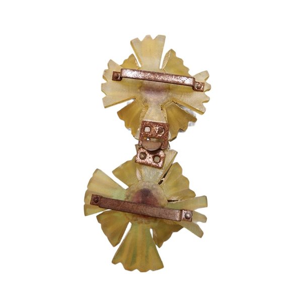 Antique Celluloid & Glass Flower Buckle (A1956) - Picture 4 of 5